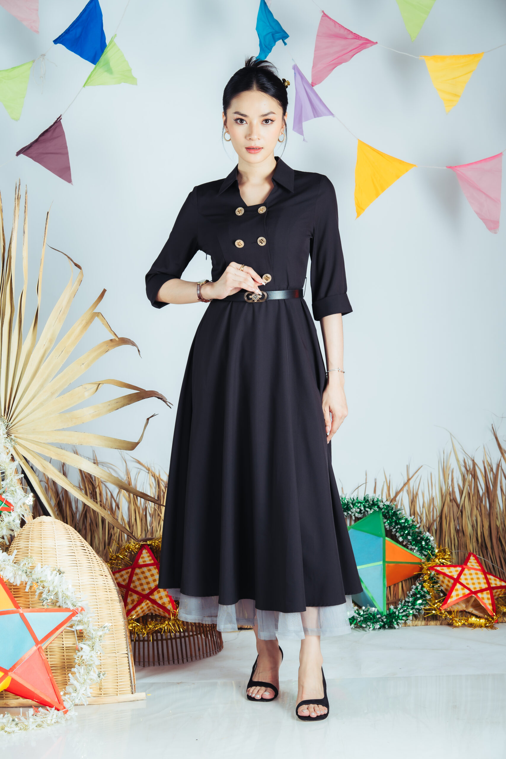 coat-dress__General Fit & flare coat dress - Image 1