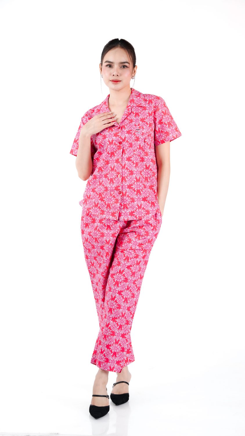 11kkl002-ae42-pink-1.jpg Short Sleeve + Long Pants (11KKL002-AE42) - Image 1
