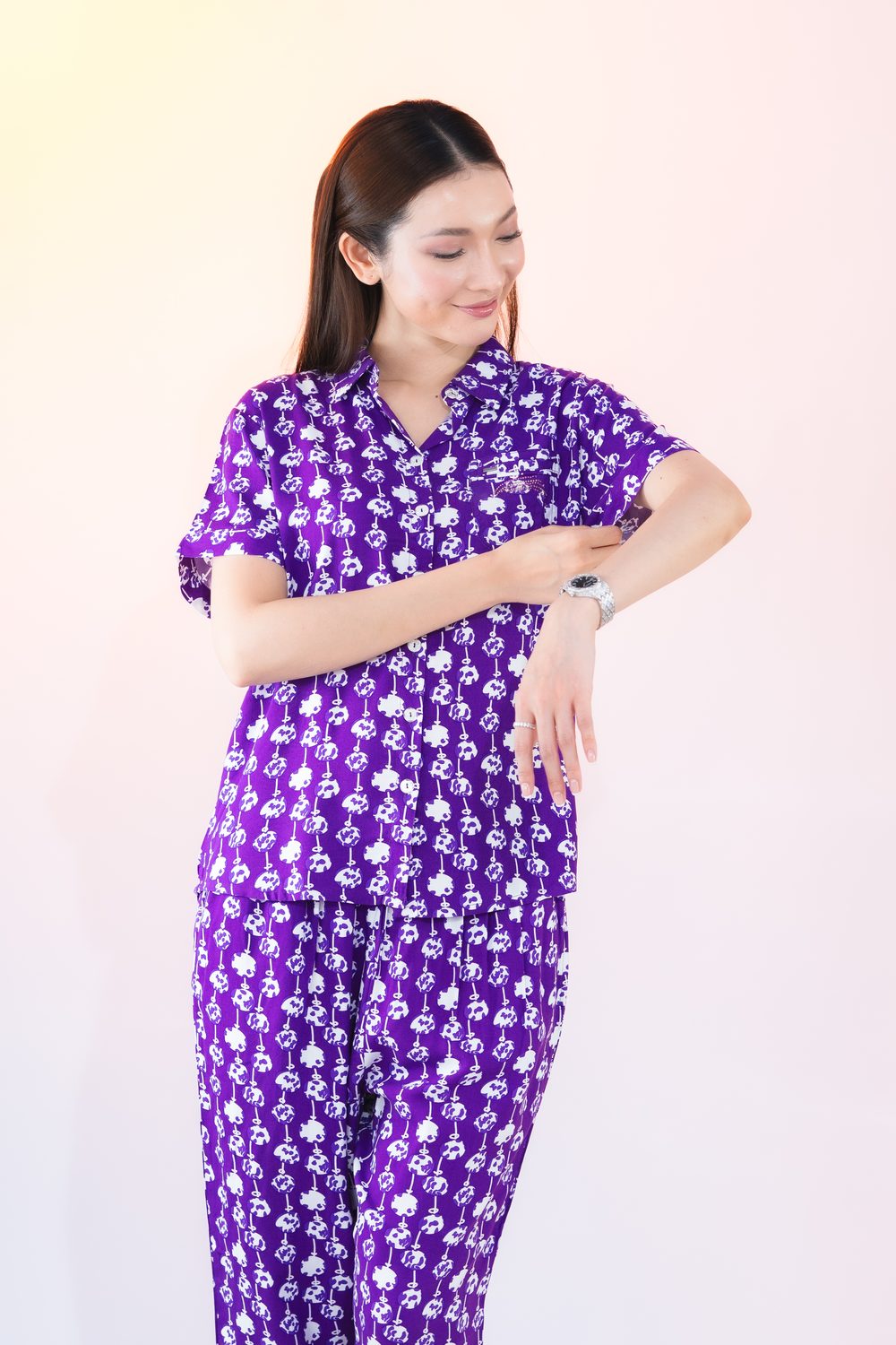 17kkl023-g16-purple-1.jpg Short Sleeve + Long Pants (17KKL023-G16) - Image 1