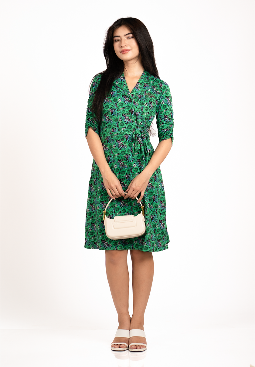 23KR52-H05-G-S Long-Sleeve Midi Dress (23KR52-H05) - Image 1